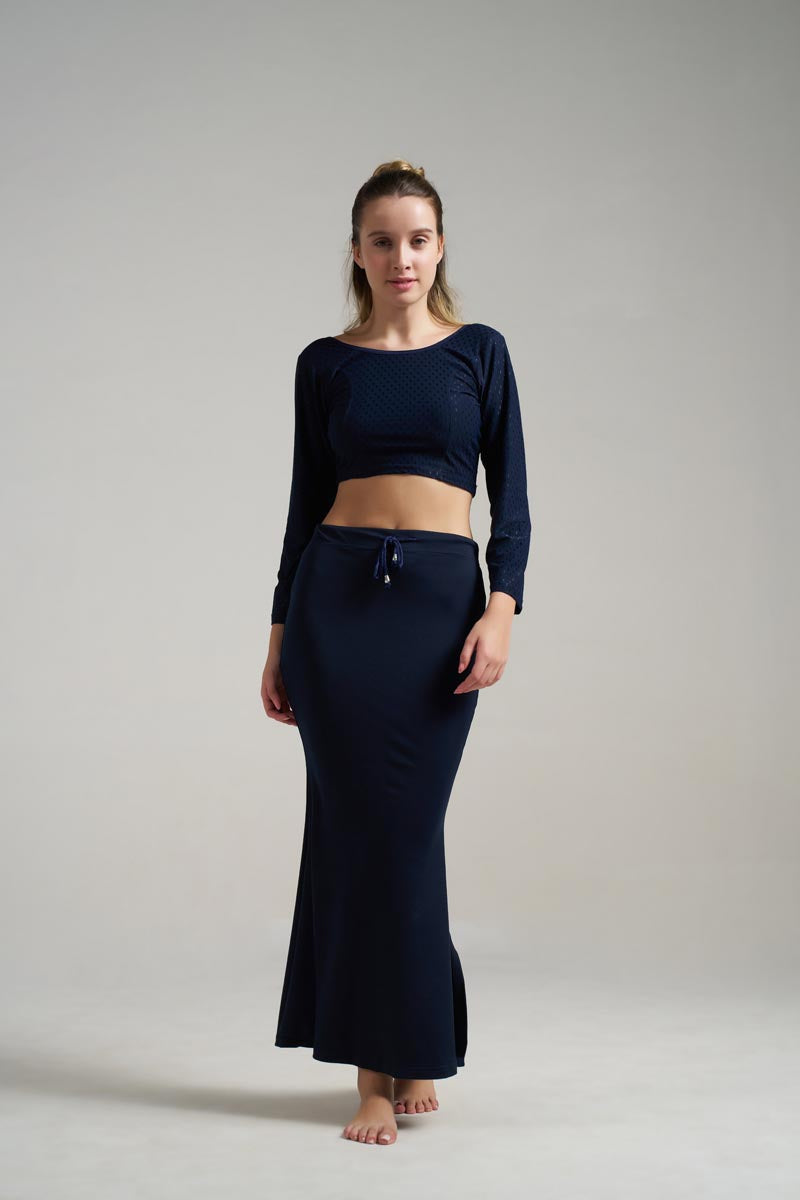 Munns & Mars Saree Shapewear Polyester Fish Cut - NavyBlue