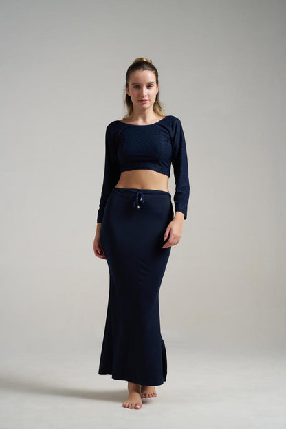 Munns & Mars Saree Shapewear Polyester Fish Cut - NavyBlue