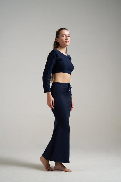 Munns & Mars Saree Shapewear Polyester Fish Cut - NavyBlue