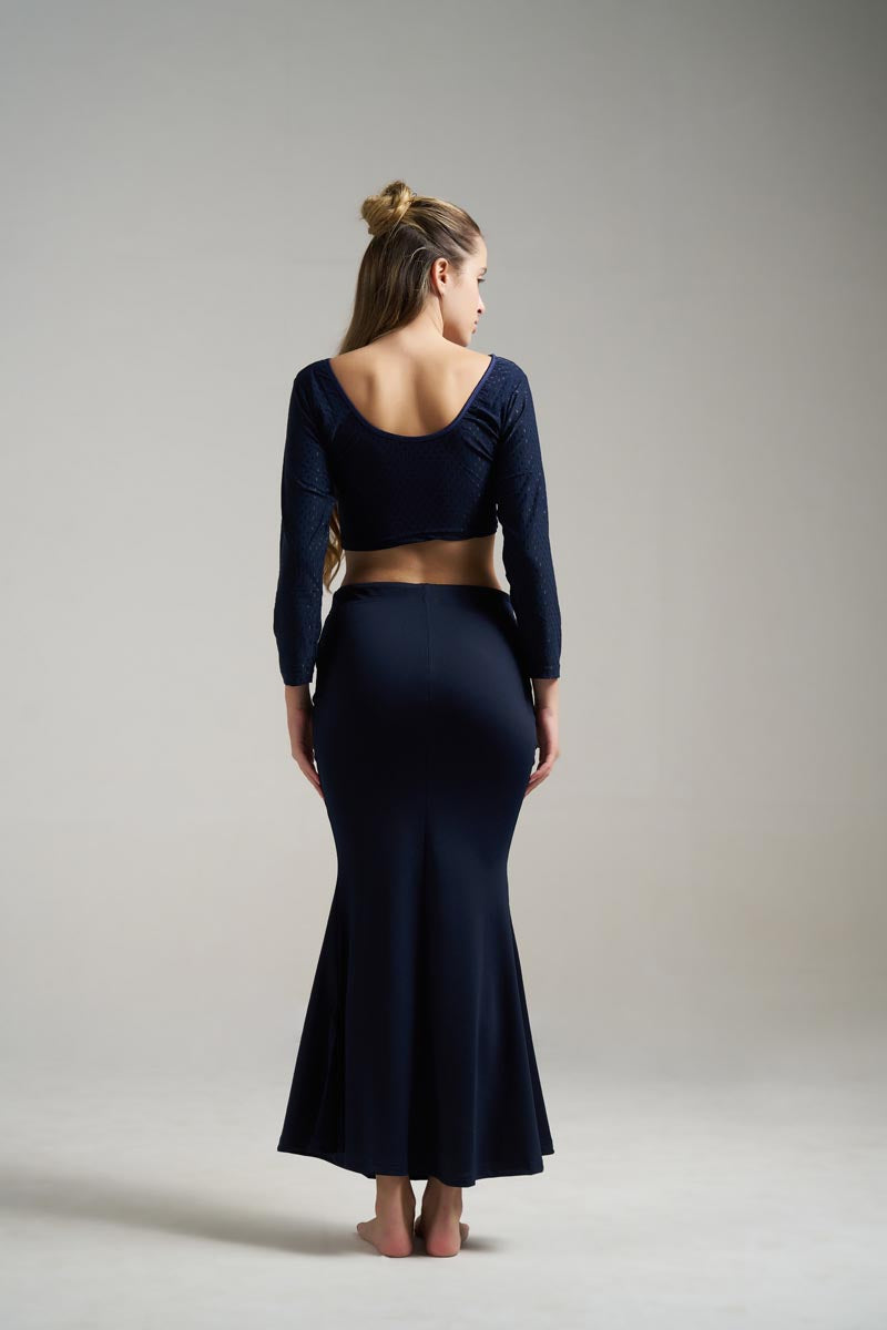 Munns & Mars Saree Shapewear Polyester Fish Cut - NavyBlue