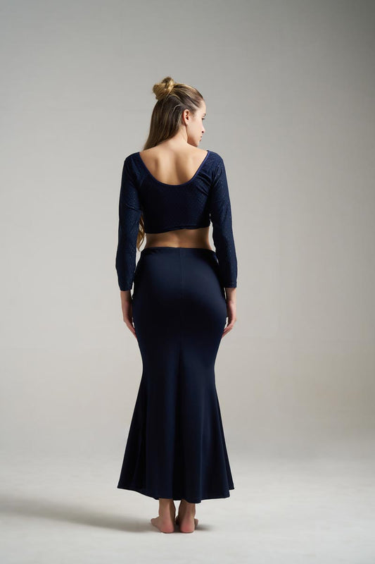 Munns & Mars Saree Shapewear Polyester Fish Cut - NavyBlue