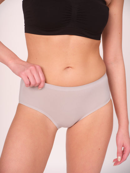 Seamless Bonded Hipster Panty - Black & Grey