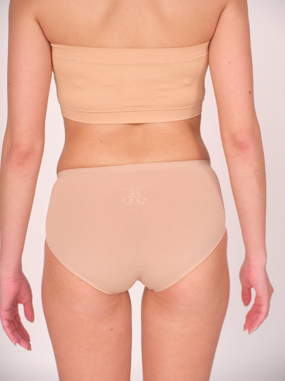 Seamless Bonded Hipster Panty - Beige & Beige