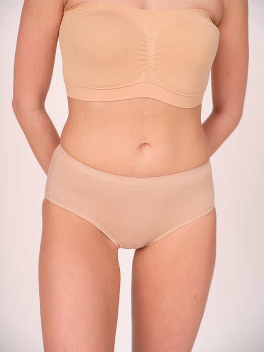 Seamless Bonded Hipster Panty - Beige, Beige & Beige