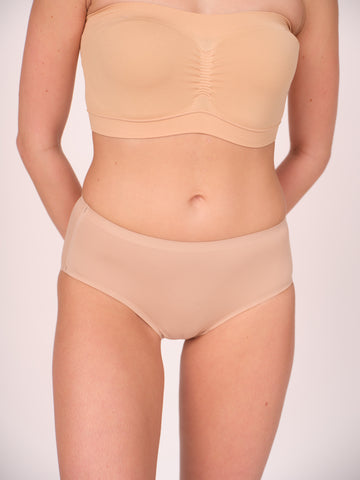 Seamless Bonded Hipster Panty - Black, Black & Beige