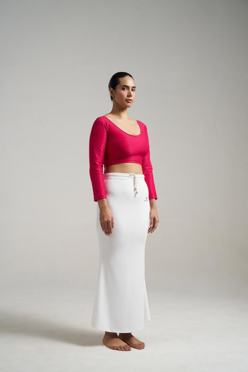 Munns & Mars Saree Shapewear Polyester Fish Cut - White