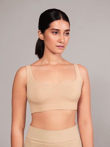 Munns & Mars Teenage Non-Padded Sports Bra - Beige