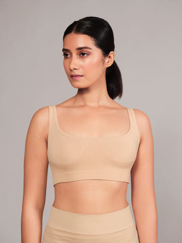 Munns & Mars Teenage Non-Padded Sports Bra - Beige