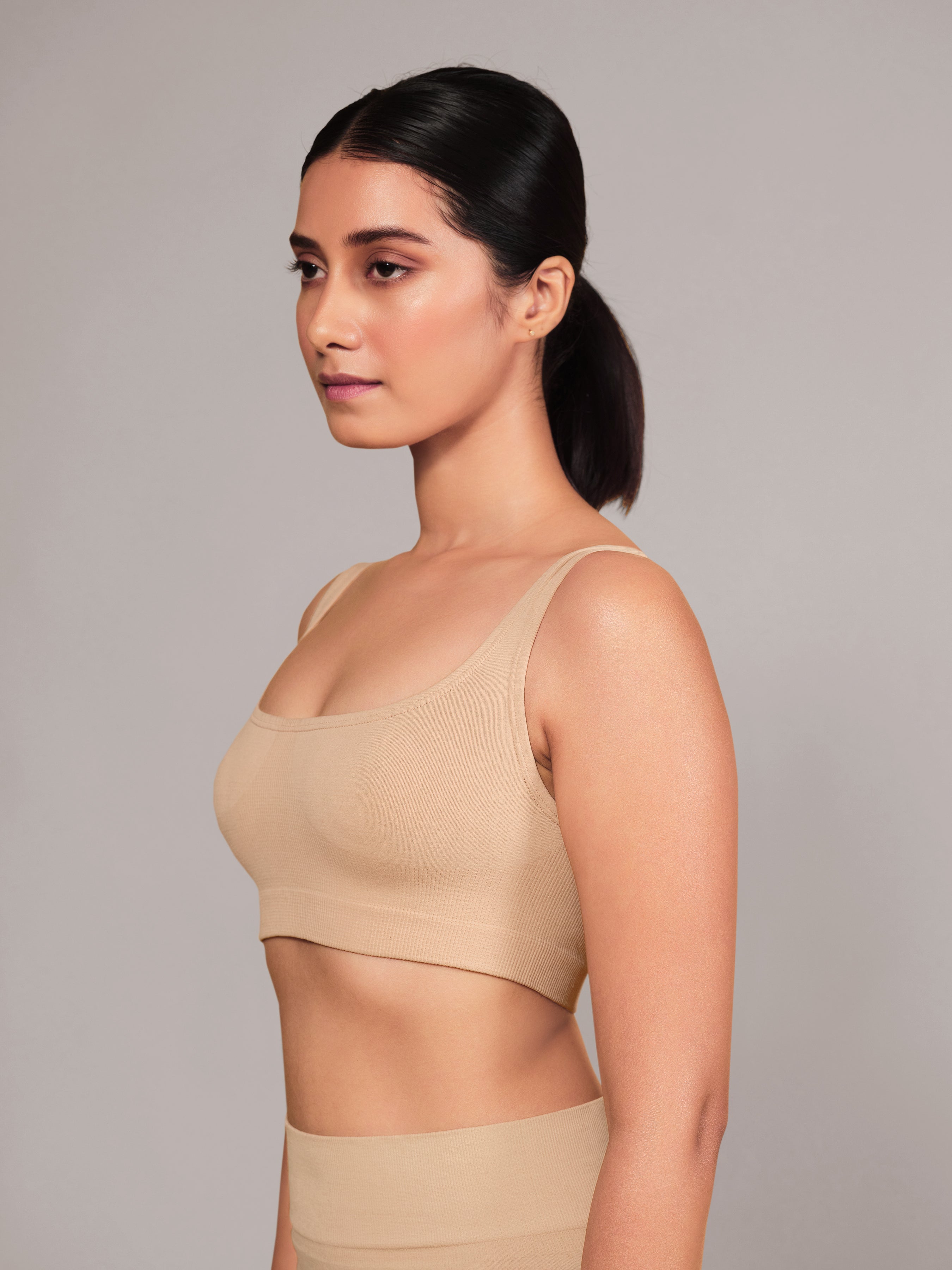 Munns & Mars Teenage Non-Padded Sports Bra - Beige