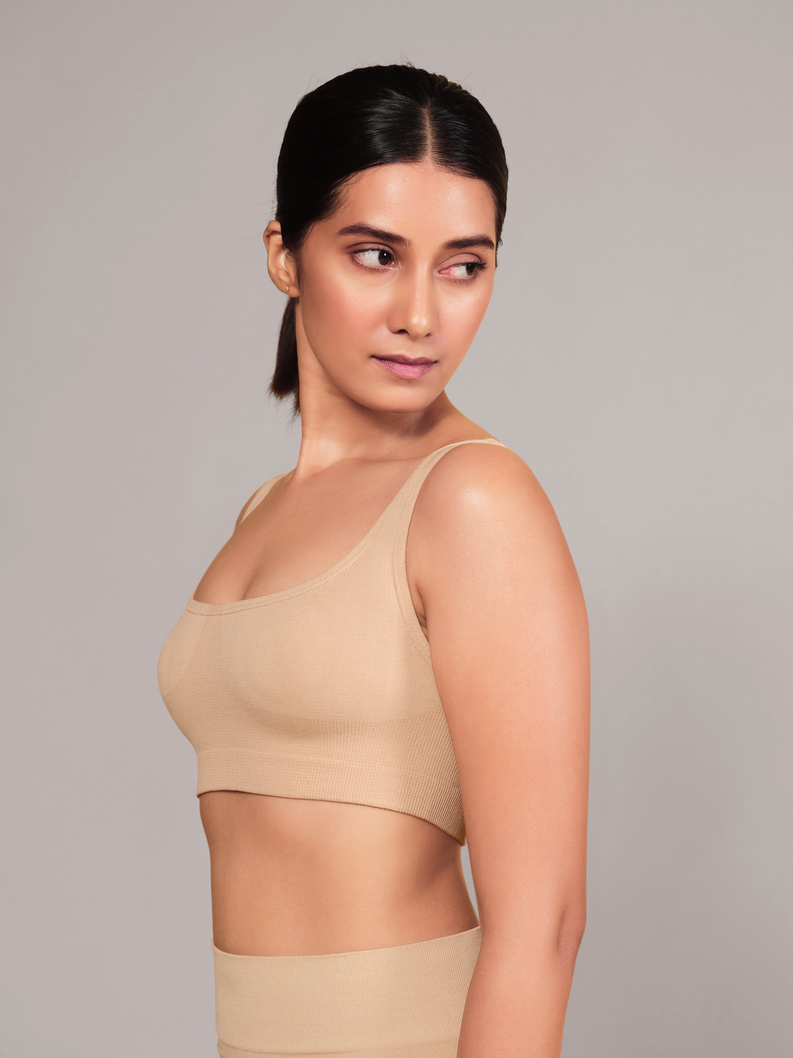 Munns & Mars Teenage Non-Padded Sports Bra - Beige