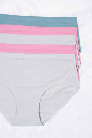 Seamless Bonded Hipster Panty - Grey, Mauve, Grey, Mauve & Lily Mongolia