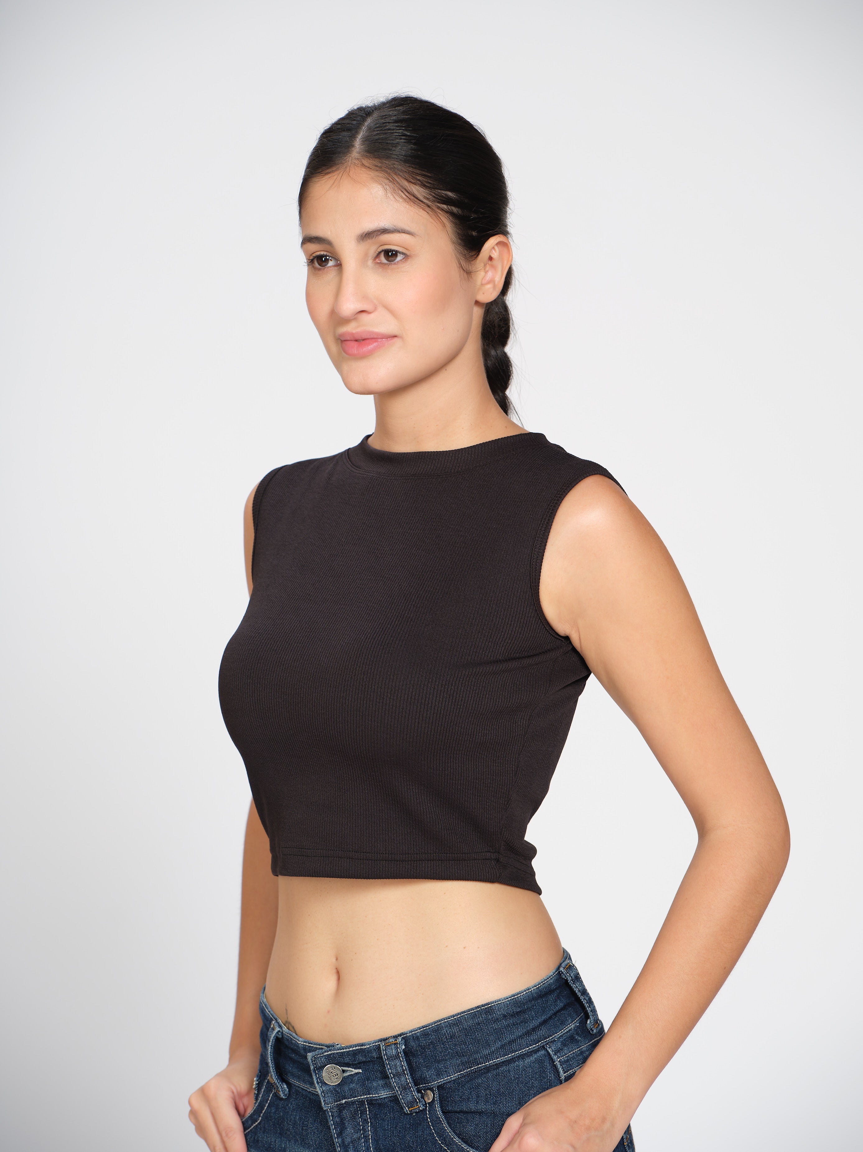 Munns & Mars Womens Casual Wear High Neck Active Tank Top