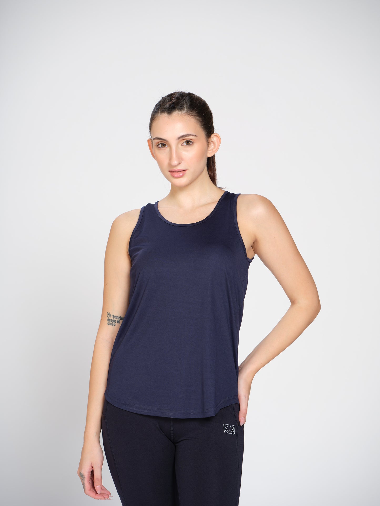 Munns & Mars Womens Activewear Boxpleated Tank Top for Women