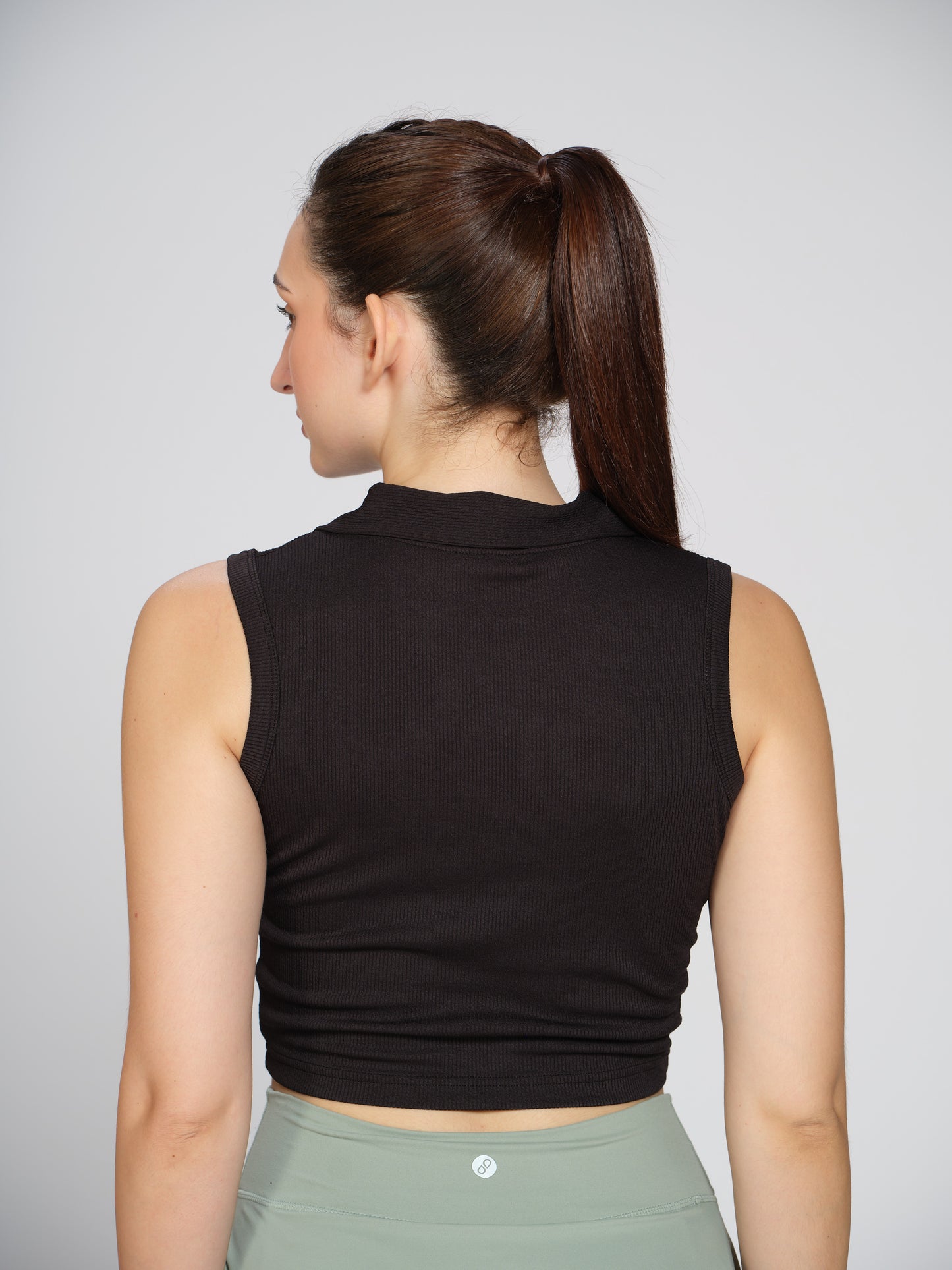 Munns & Mars Womens Casual Wear Ribbed Polo Tank Top