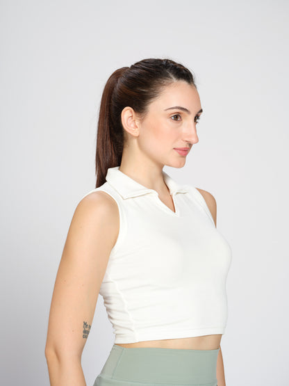Munns & Mars Womens Casual Wear Ribbed Polo Tank Top