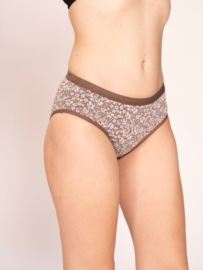 Munns & Mars Womens Cotton Printed Mid Waist Hipster Panty